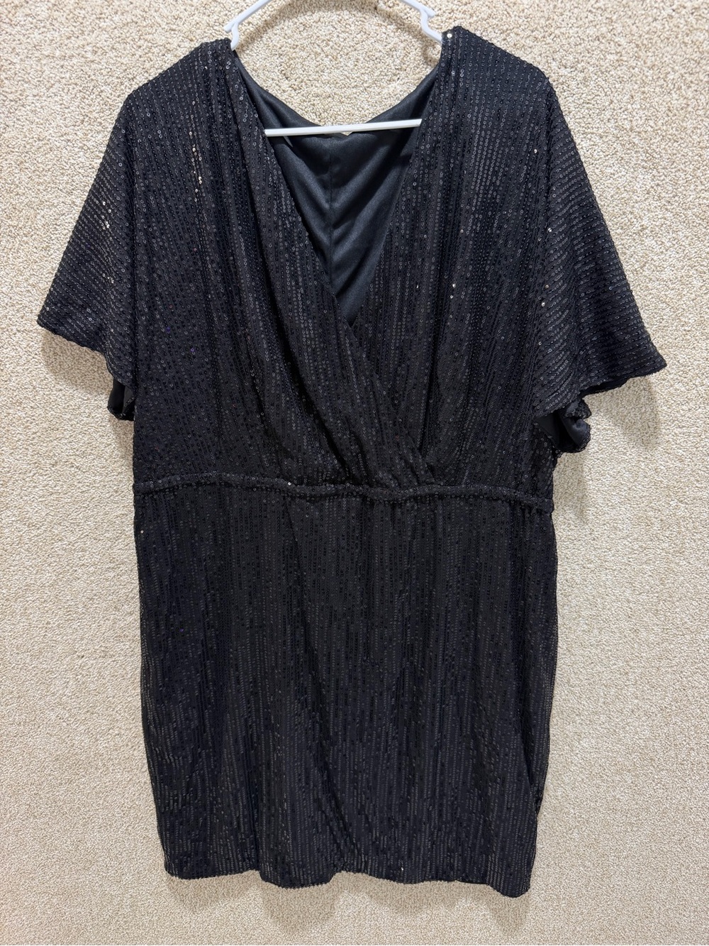 Wedding guest dress black sequin party dress work event going out gala XXXL 3X